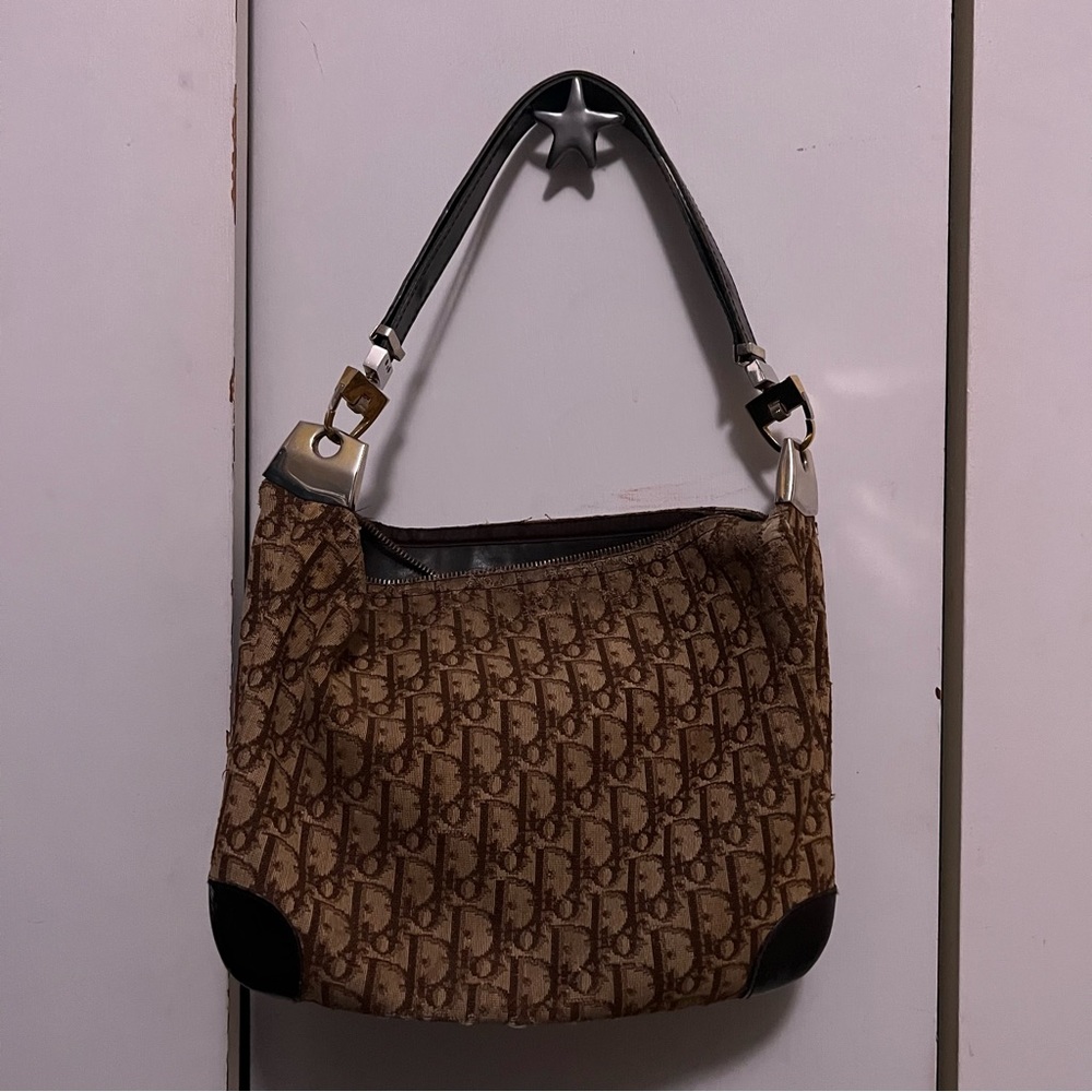 Vintage Christian Dior Monogram Shoulder Bag